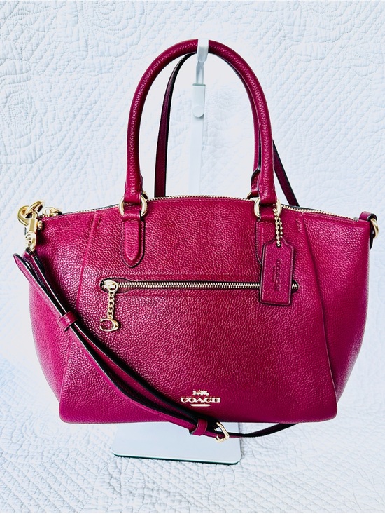Coach Handbags - Coach Pebbled Leather Satchel in Raspberry Pink with Gold Hardware